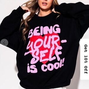 NWOT Dressed in LALA Black Pullover S/M